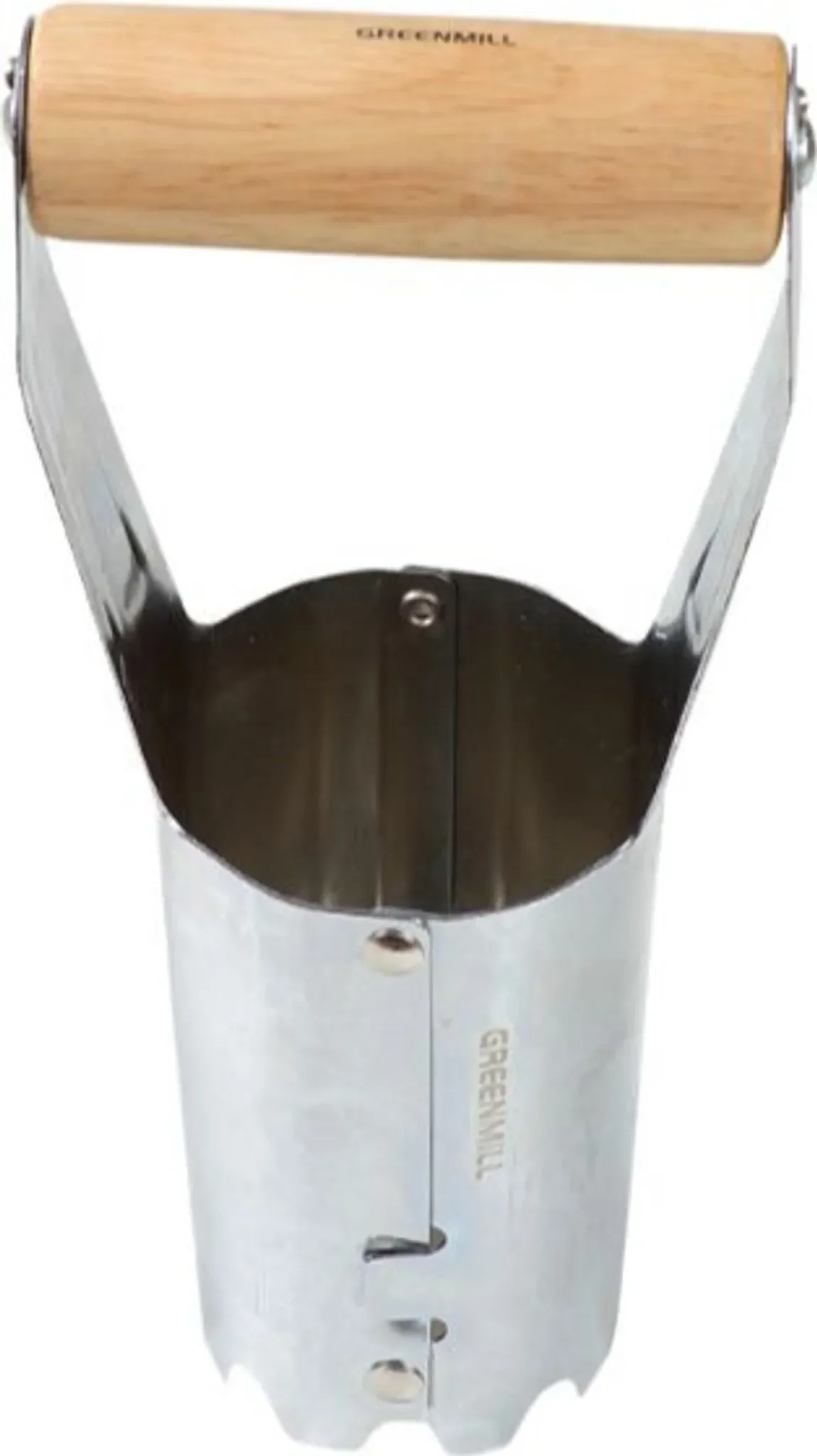 Greenmill – Zwiebelpflanzer aus verchromtem Stahl mit Holzgriff