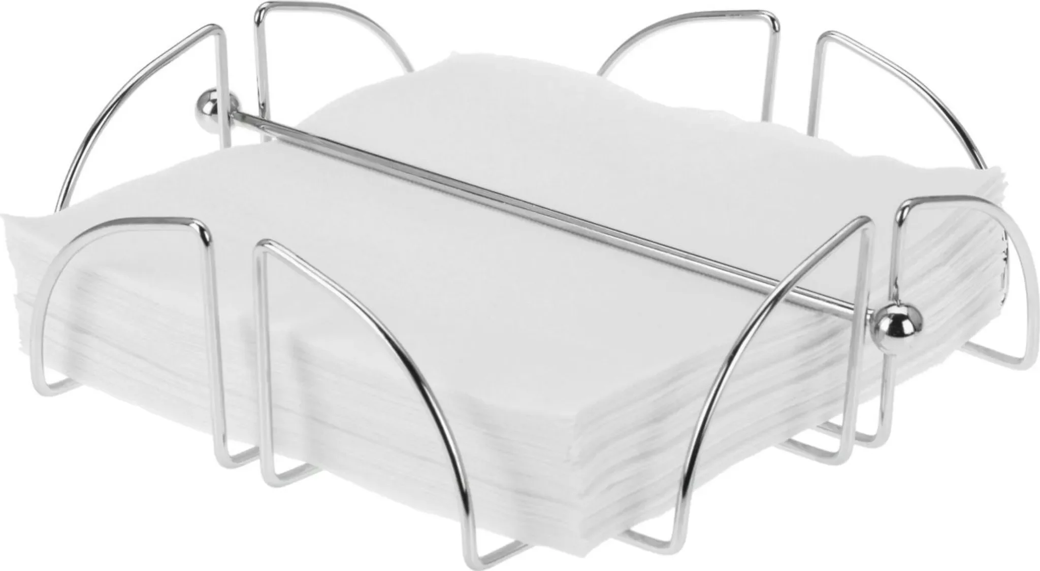 Excellent Houseware Serviettenhalter 19×19×6,5 cm – Verchromter Stahl, Silber