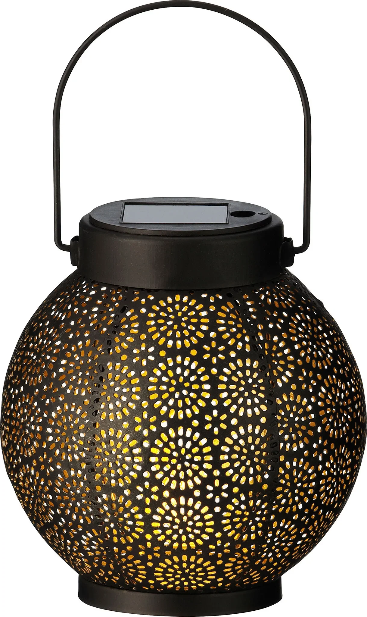 Lumineo – LED Solar-Laterne aus Metall Ø14 × H16 cm, schwarz