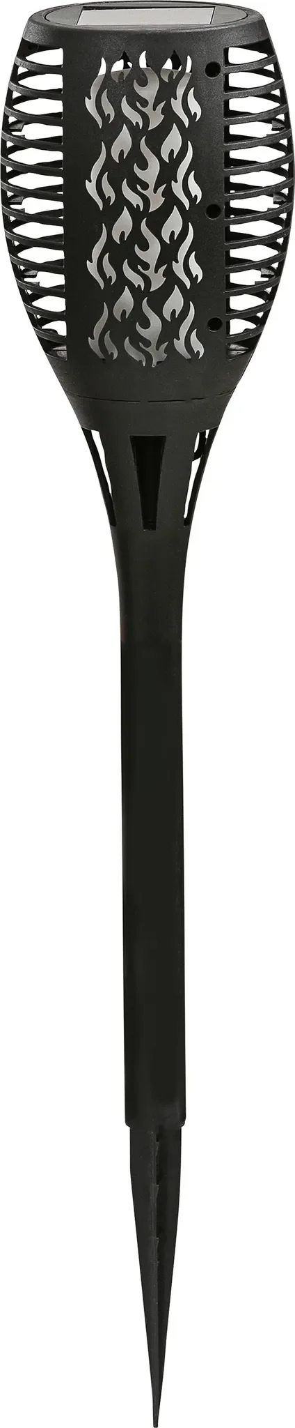 Dehner – Solar-LED-Flammenfackel „Junior“, Ø 10 cm, H 50 cm, warmweiß, schwarz