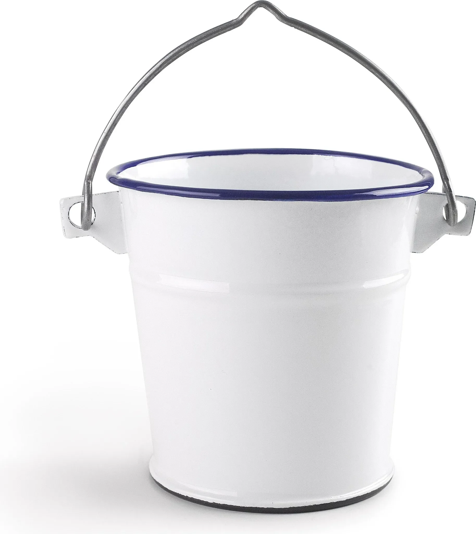 IBILI MENAJE Emaille-Eimer mit blauem Streifen – 14 cm